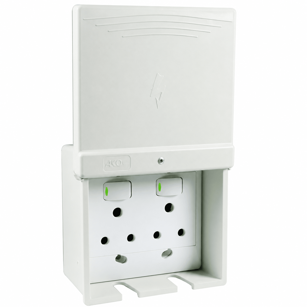 Waterproof Surface 16A Double Socket Outlet - RAL7032