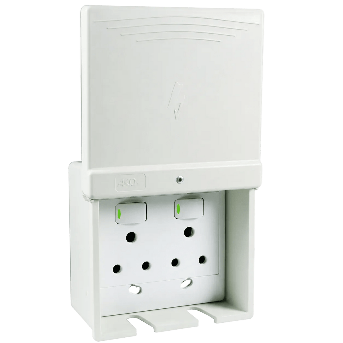 Waterproof Surface 16A Double Socket Outlet - RAL7032