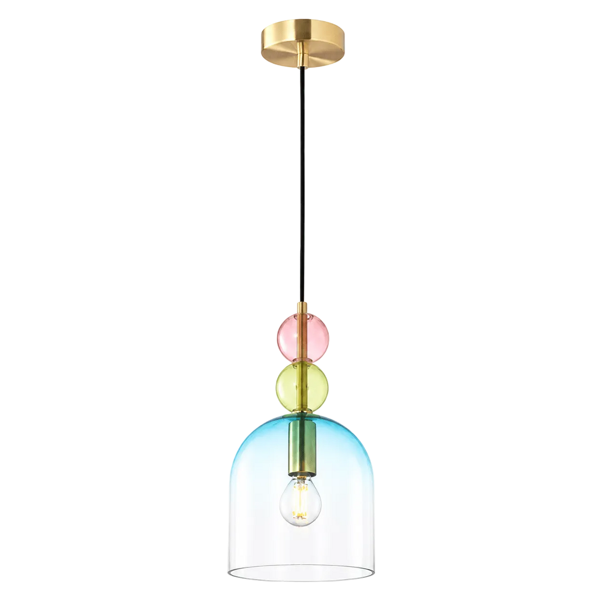 Rainbow Blue Glass Pendant Light