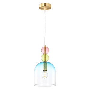 Rainbow Blue Glass Pendant Light