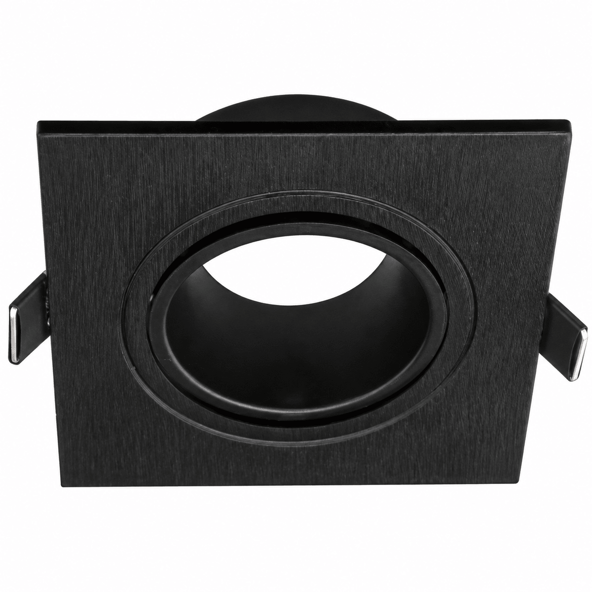 Black Downlight Holder - Square Tilt Polycarbonate