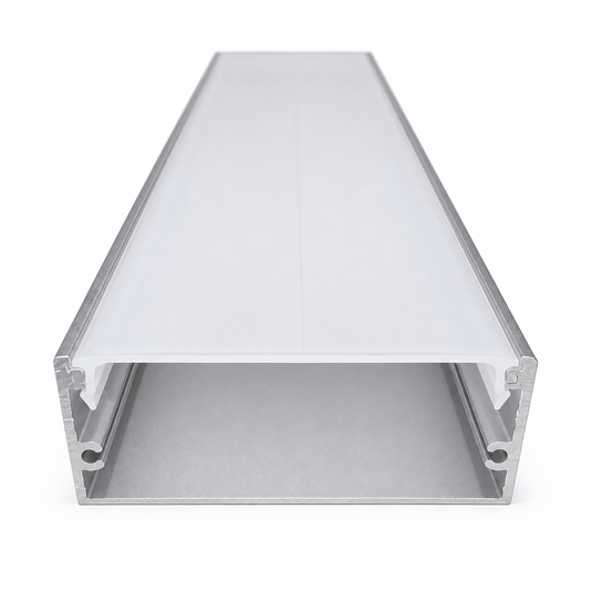 50mm x 20mm Aluminium LED Strip Extrusion with Frosted Cover - Per Meter