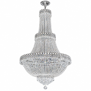 E14 Large Basket Crystal Chandelier, Chrome