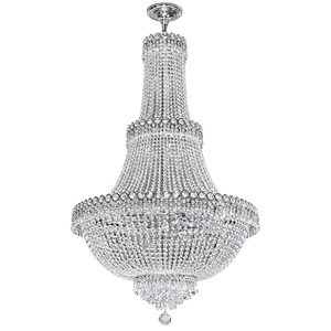 E14 Large Basket Crystal Chandelier, Chrome