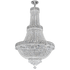 E14 Large Basket Crystal Chandelier, Chrome