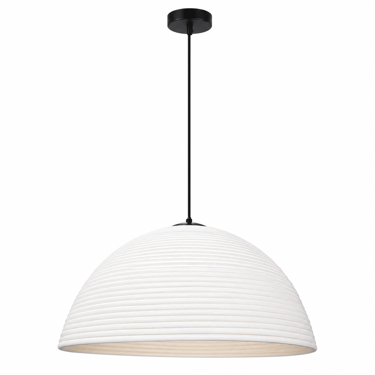 Breyten Antique White Rattan Pendant Light - Small