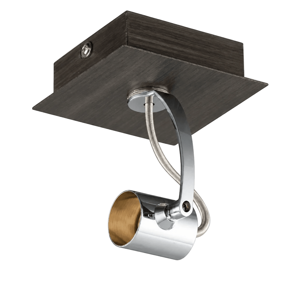 GU10 Adjustable Spot Light, Chrome & Wood Finish