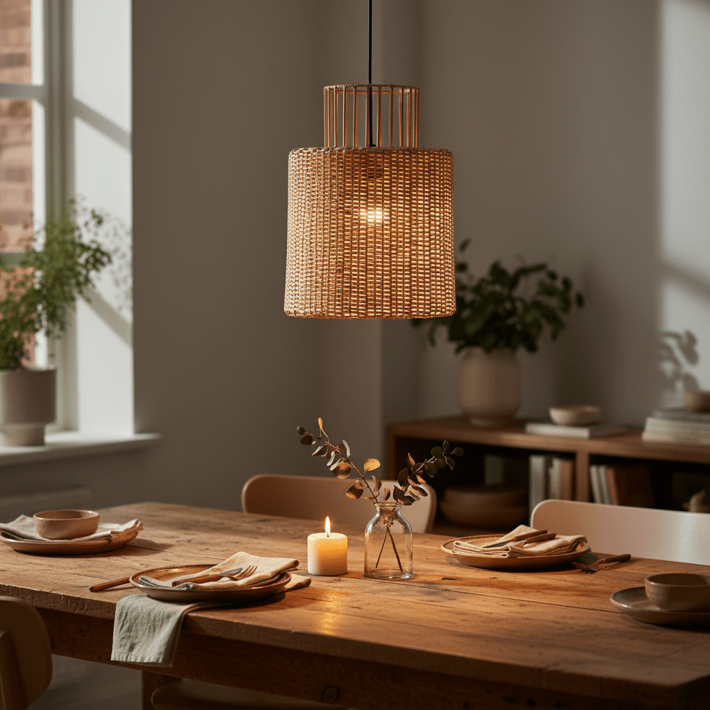 Natural Cane Pendant Light