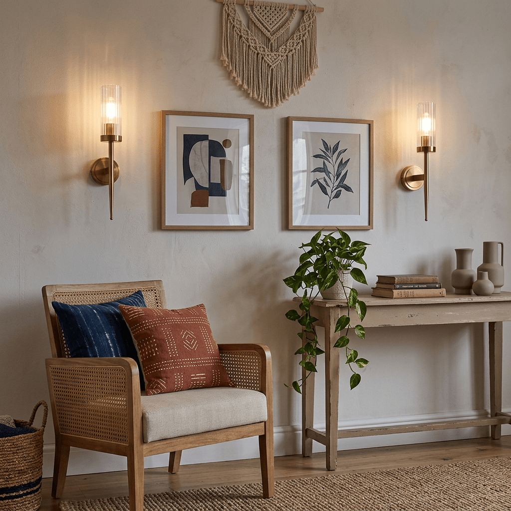 Airlux Fluted Antique Brass Wall Light