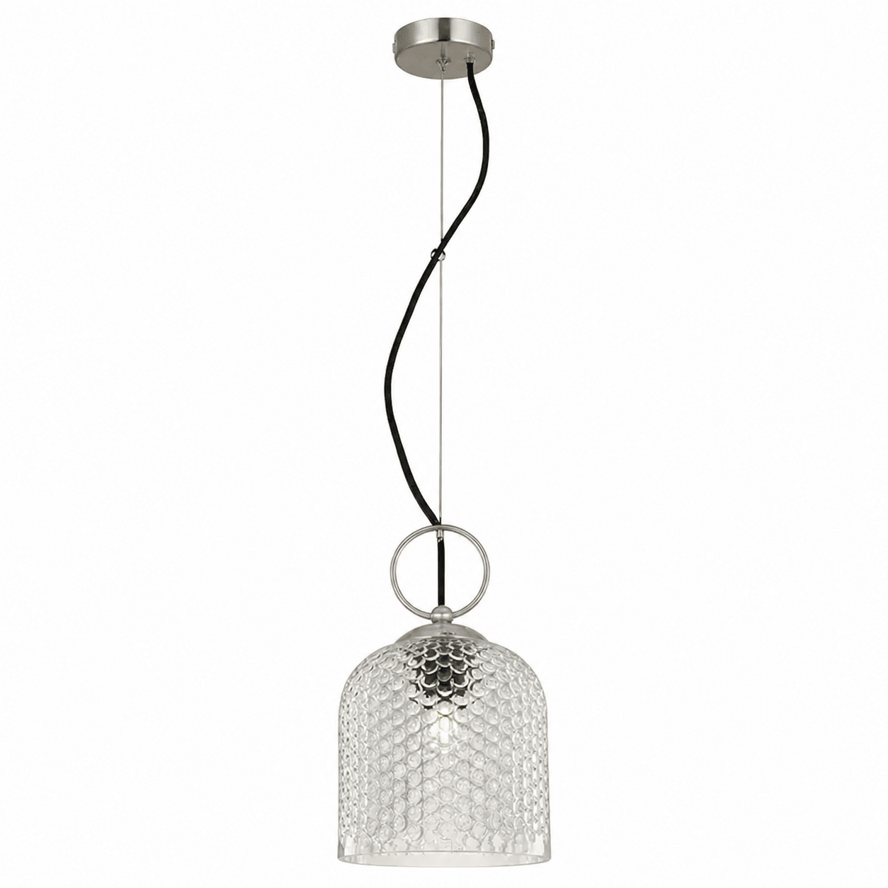 Clear Glass & Satin Nickel Acrylic Pendant Light