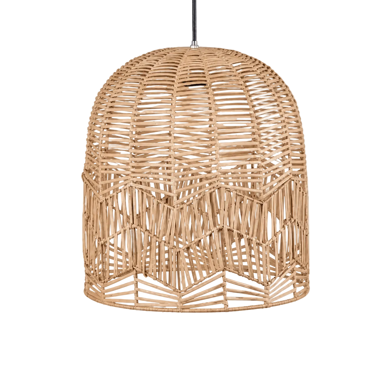 Natural Cane Dome Pendant Light
