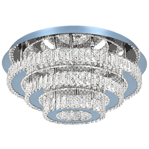 Round Stainless Steel & K9 Crystal LED Ceiling Fitting