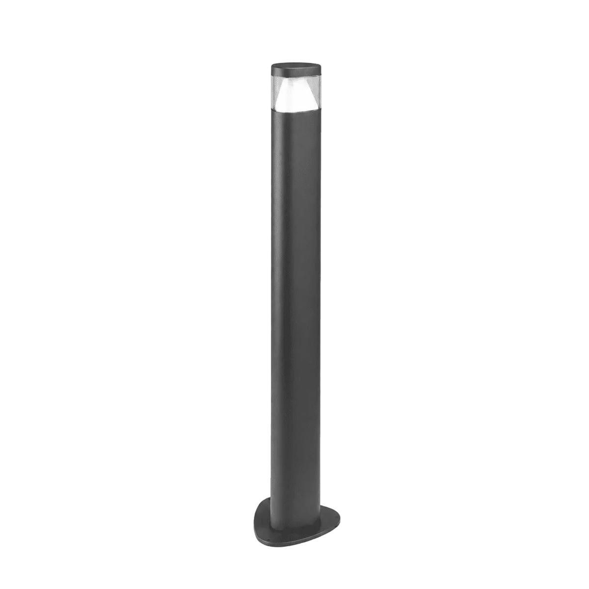 Argus LED bollard in anthracite finish, featuring a cylindrical shape and a clear top section.