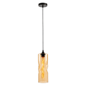 Twisted Glass Amber Pendant Light