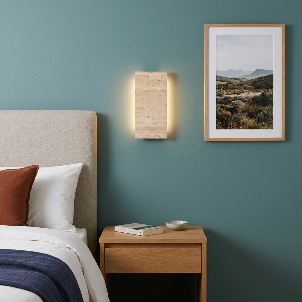 Pandora Marble Wall Indoor LED Wall Light - Travertine Marble