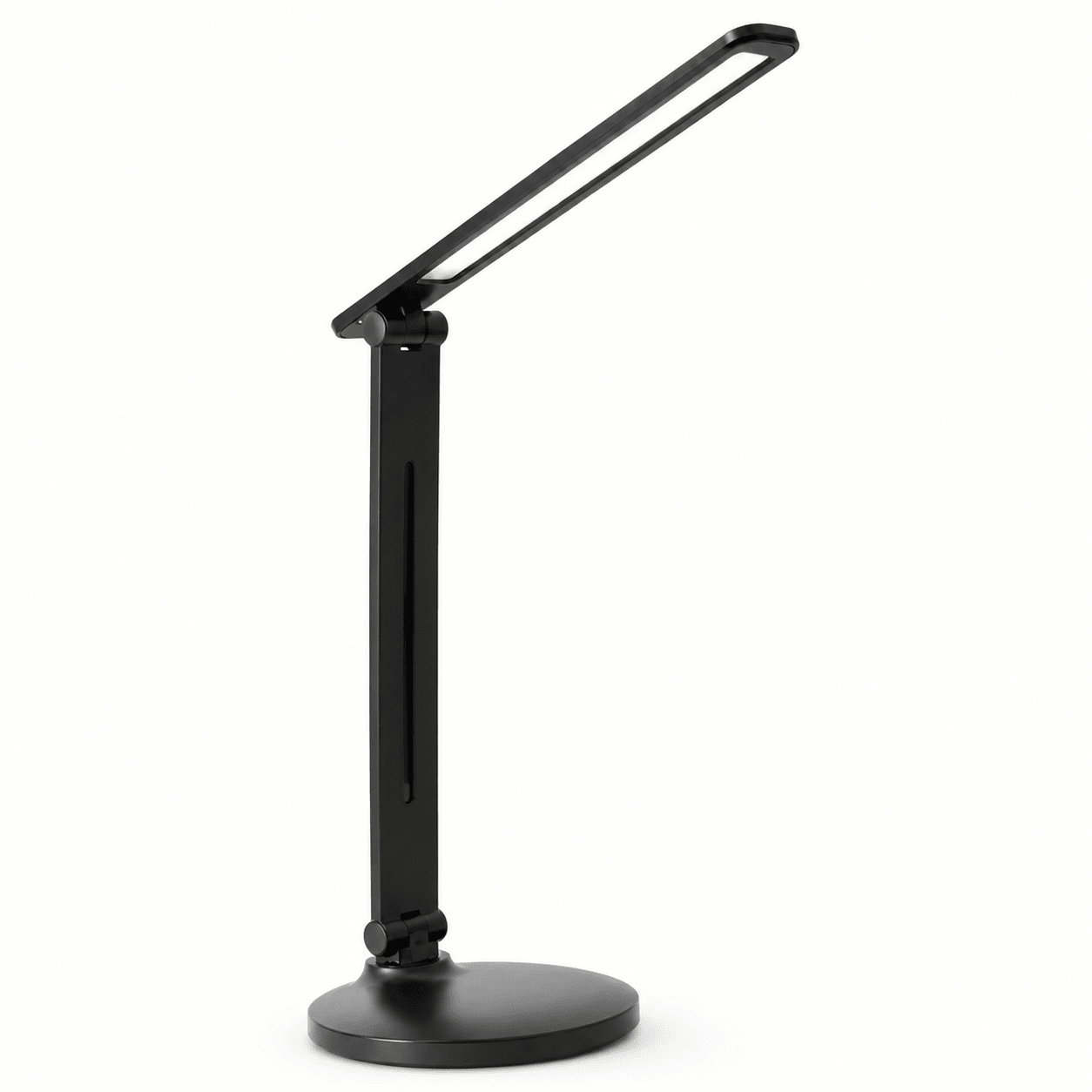 Link Black Rechargeable Desk Lamp with adjustable arm and sleek design, ideal for focused lighting.