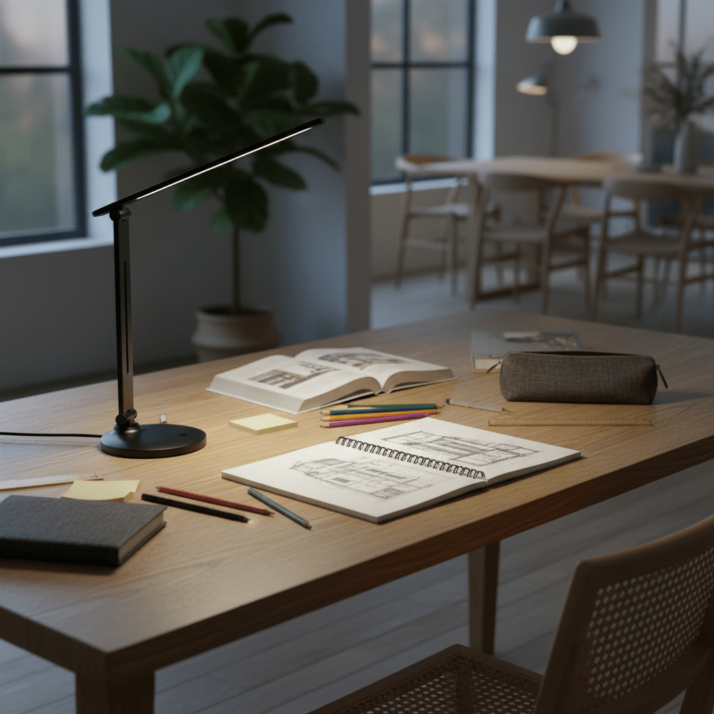 Link Black Rechargeable Desk Lamp