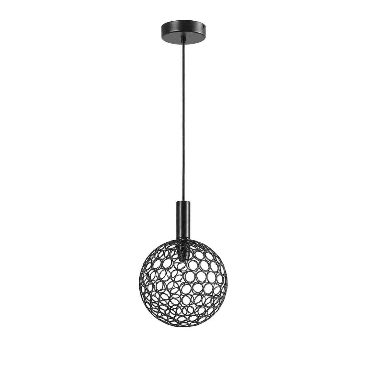LED Black Medium Round Pendant Light
