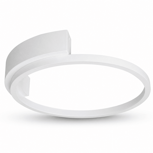 25W LED Saturn ceiling fitting with a sleek circular design in white, showcasing a modern flush mount style.