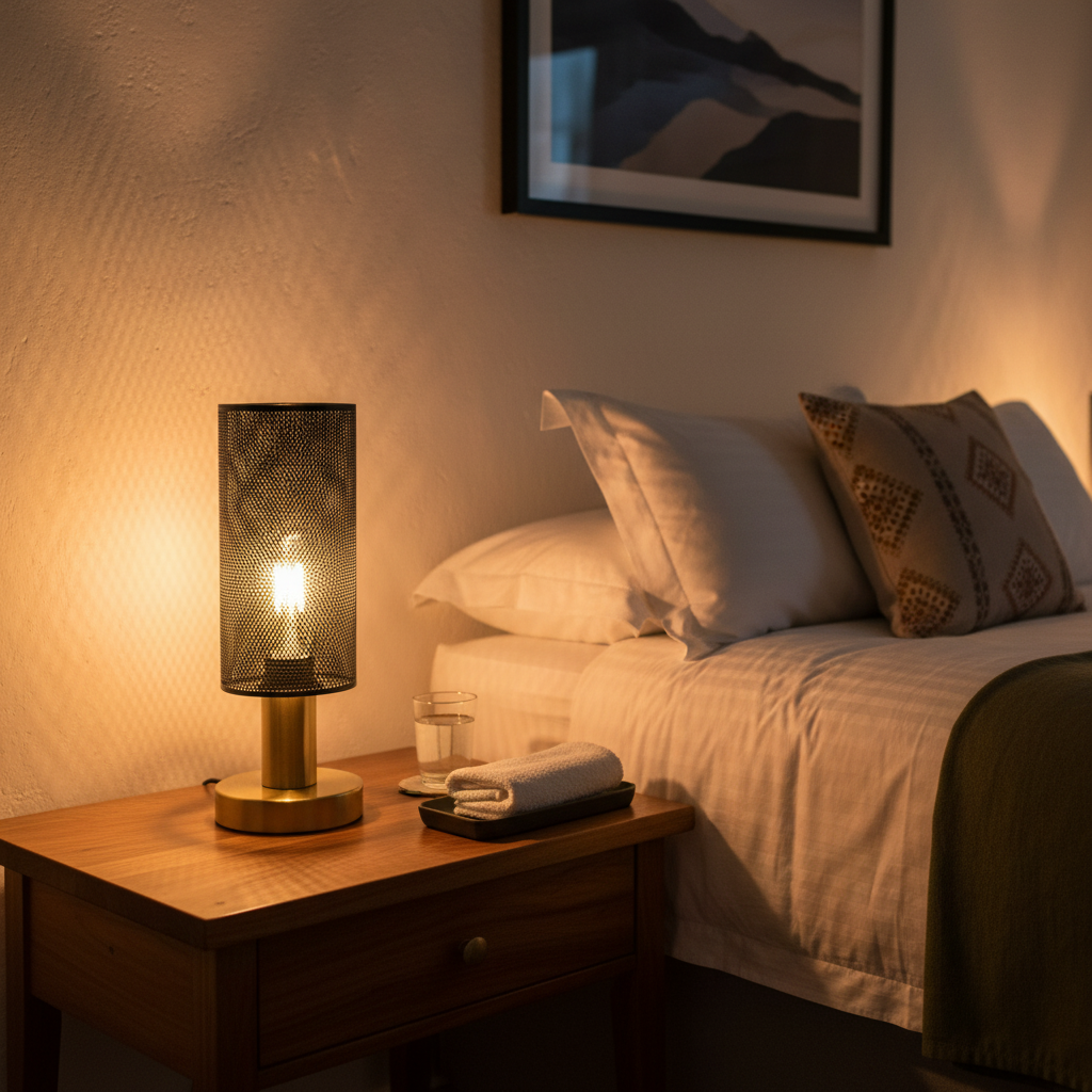 Chaluma Black & Gold Mesh Table Lamp