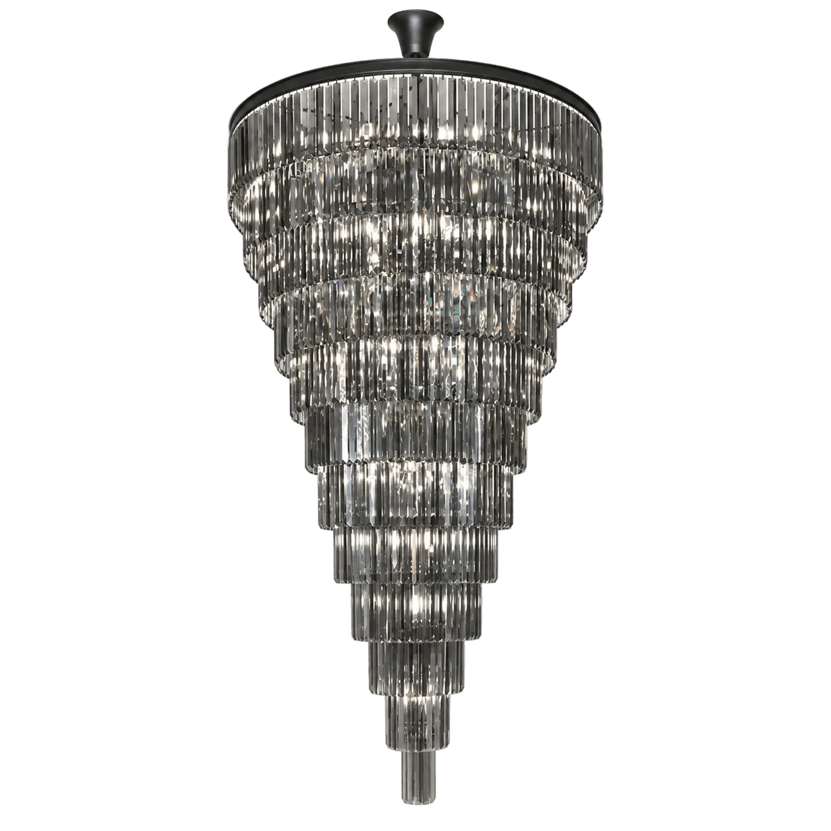 June Black 12 Tier Crystal Chandelier