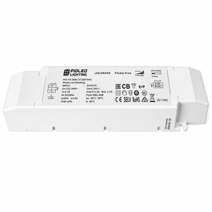 PS-36W-CV 24V dimmable LED driver, flicker free, phase‑cut dimming, wire prep 8‑9 mm