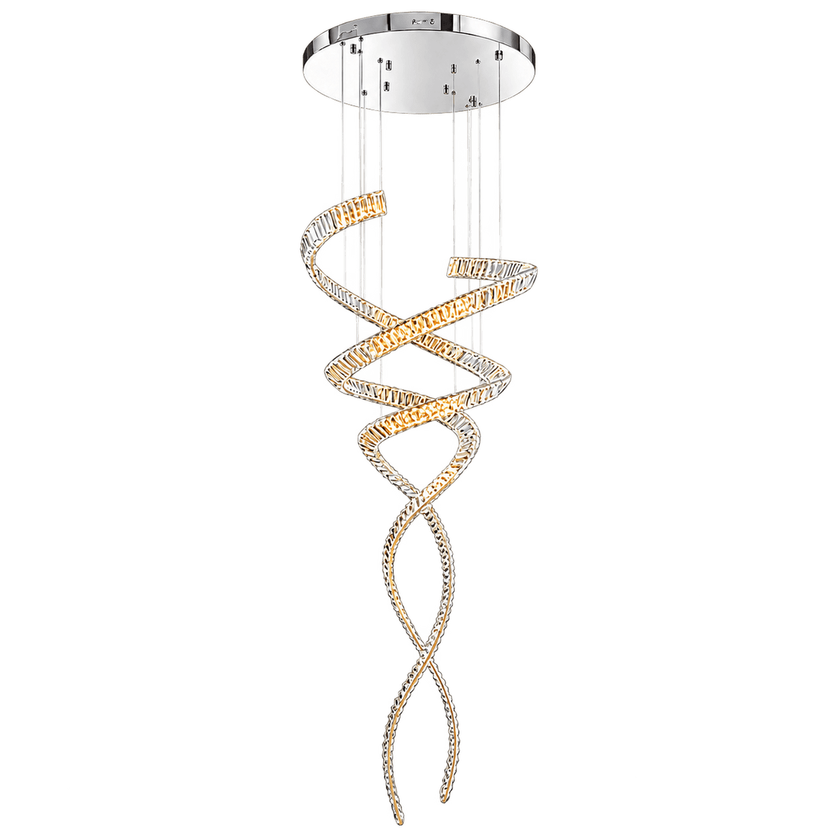 230V 100W LED Ballerina Crystal Chandelier - Chrome with Clear Crystals