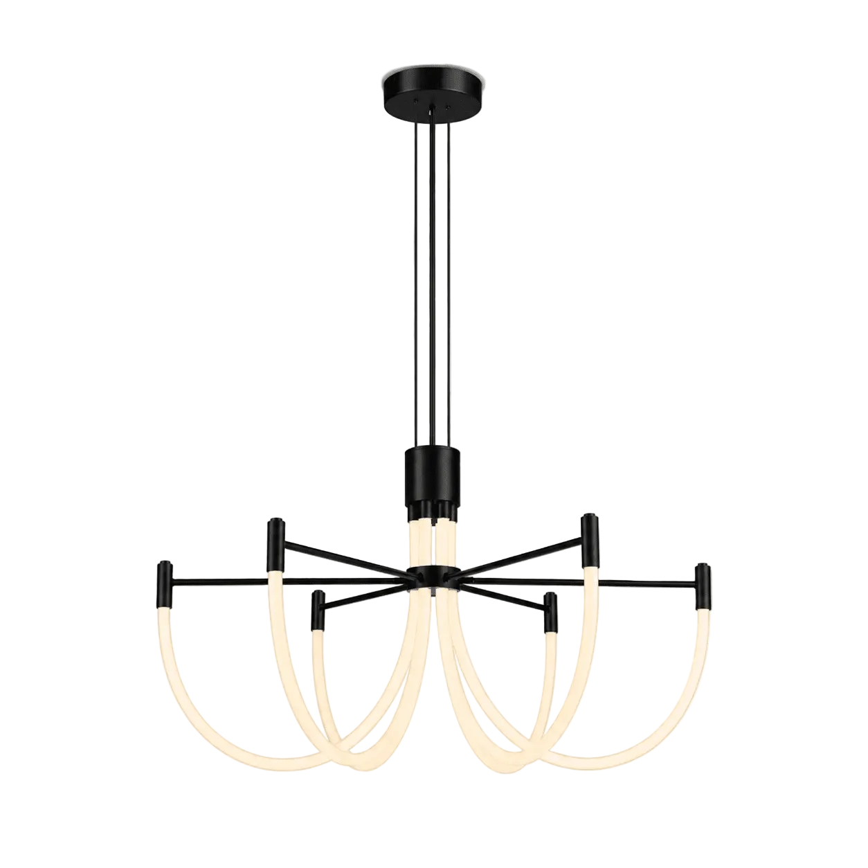 Fluxa Black & White Metal Pendant Light with Silicone Diffuser