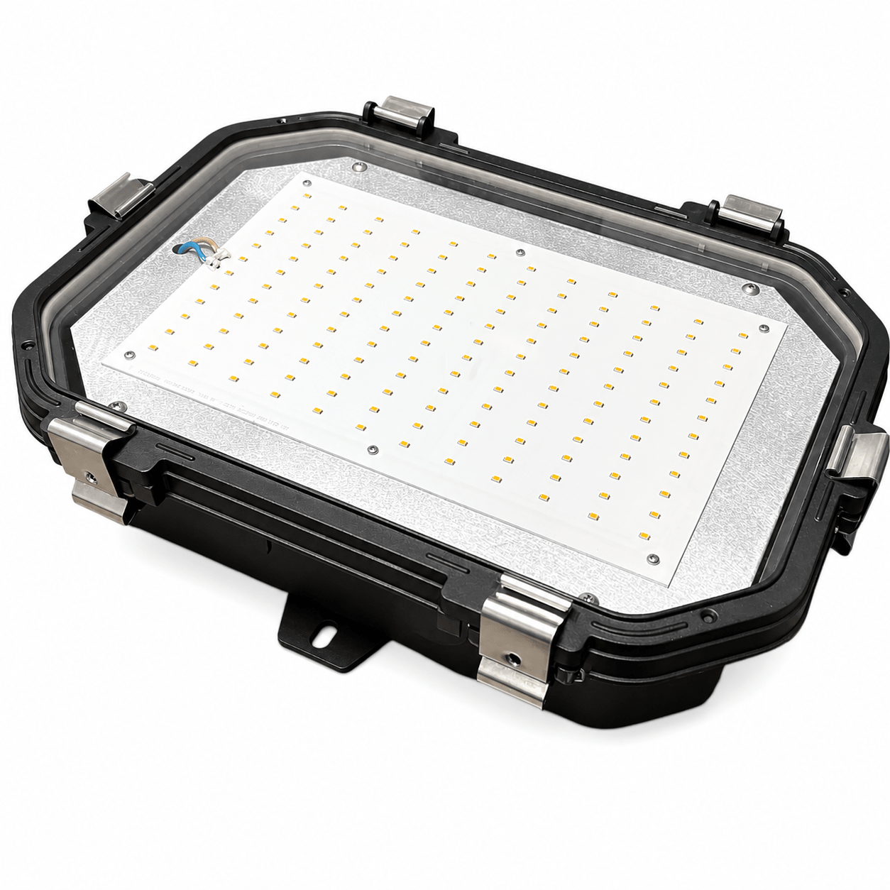 Titan Industrial LED Bulkhead with a die-cast aluminum housing and clear polycarbonate lens, showcasing LED array.