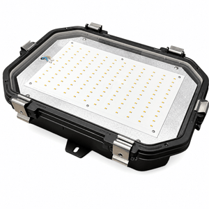 Titan Industrial LED Bulkhead with a die-cast aluminum housing and clear polycarbonate lens, showcasing LED array.