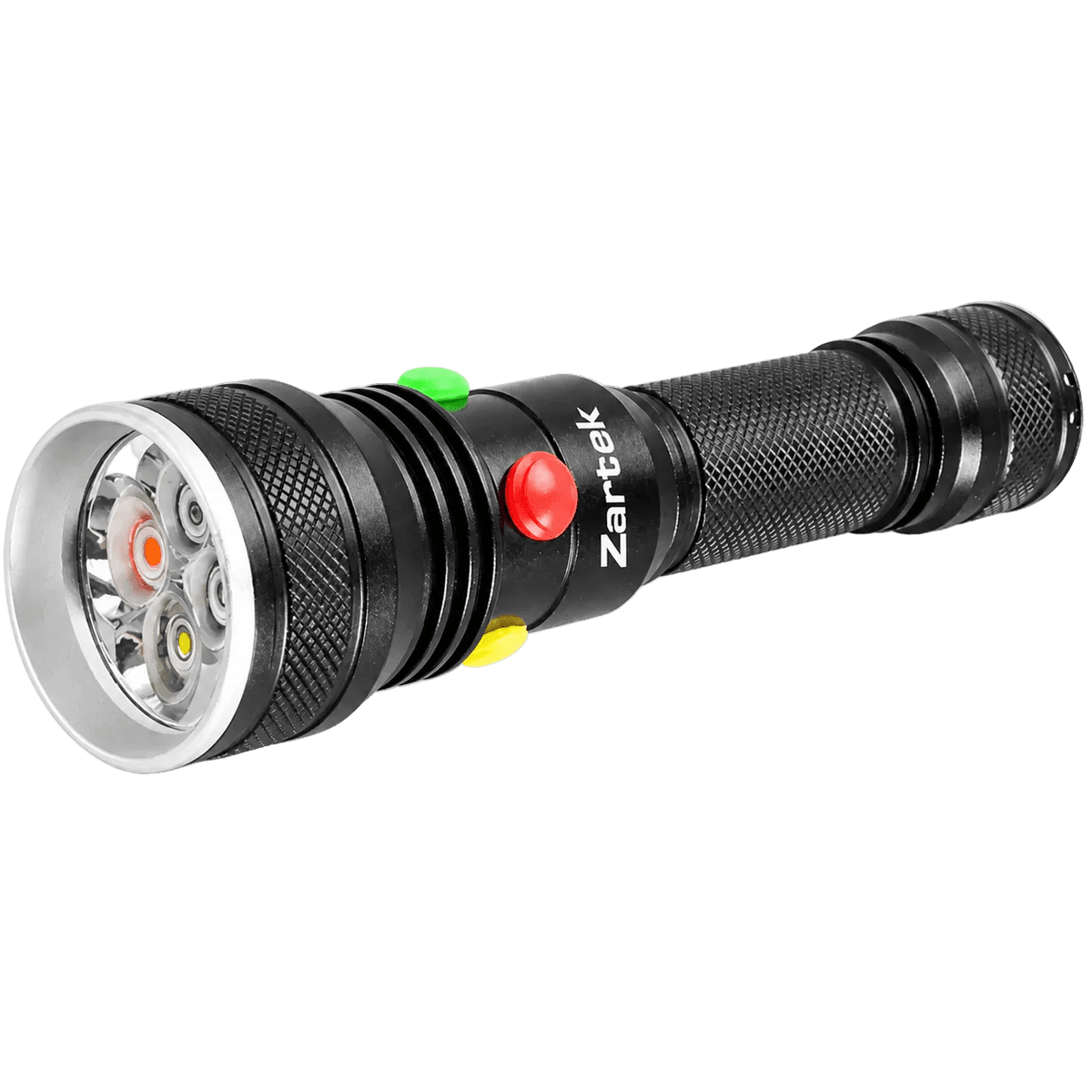 4-LED Rechargeable Colour Signalling Torch (White, Red, Yellow, Green)