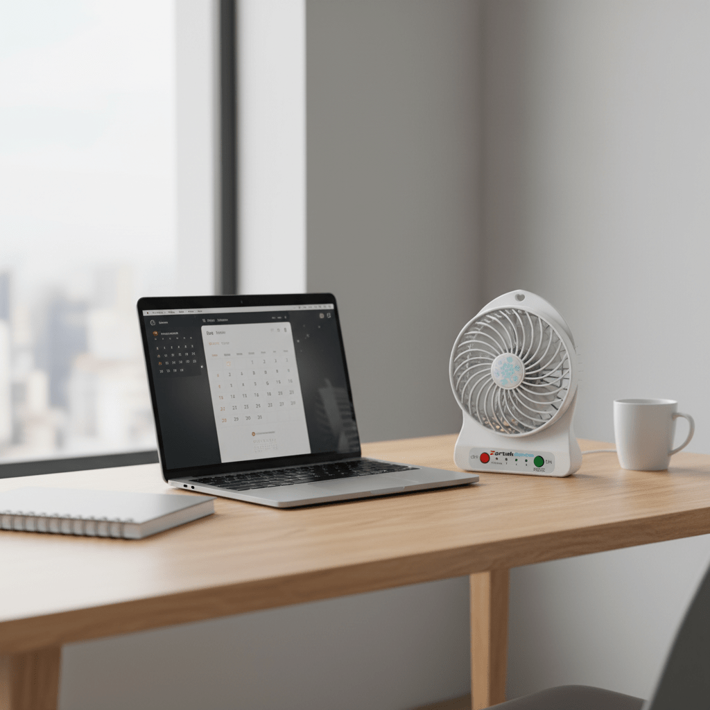 Rechargeable Portable Mini Fan - White - product image 2