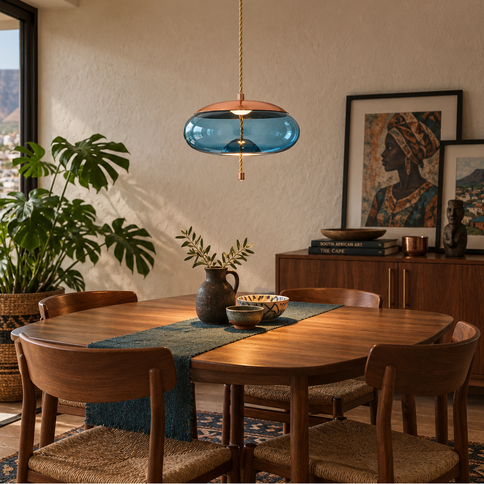 Blue Pebble LED Pendant Light