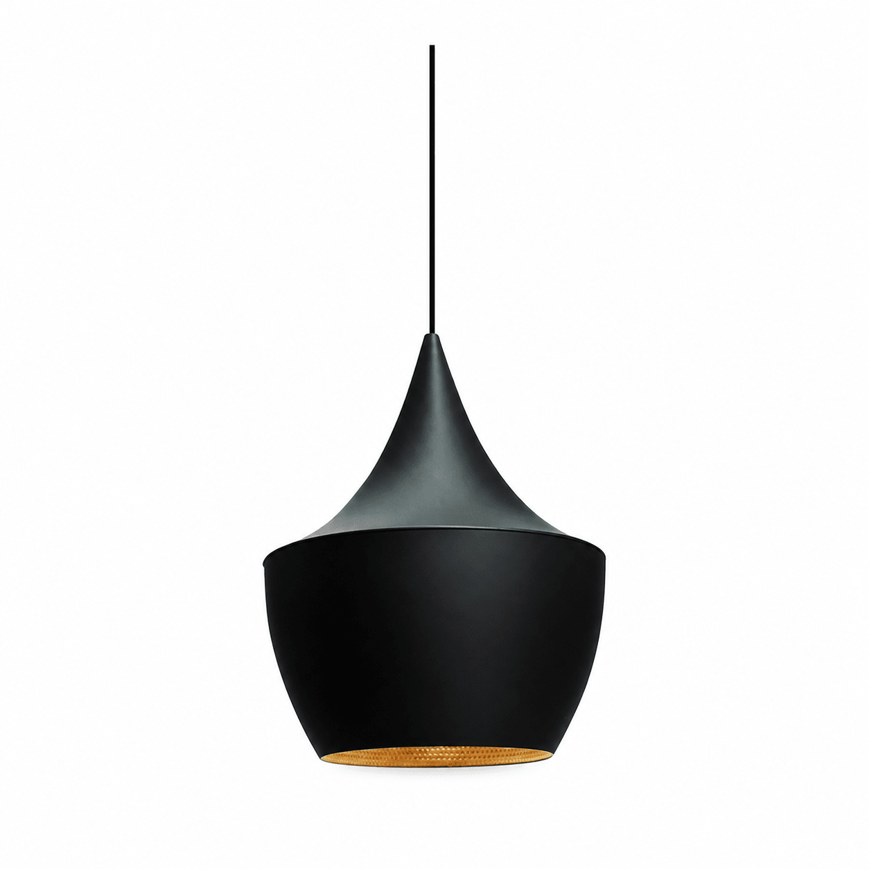 Miso Nordic Pendant Light featuring a sleek black and gold design with a modern shape.