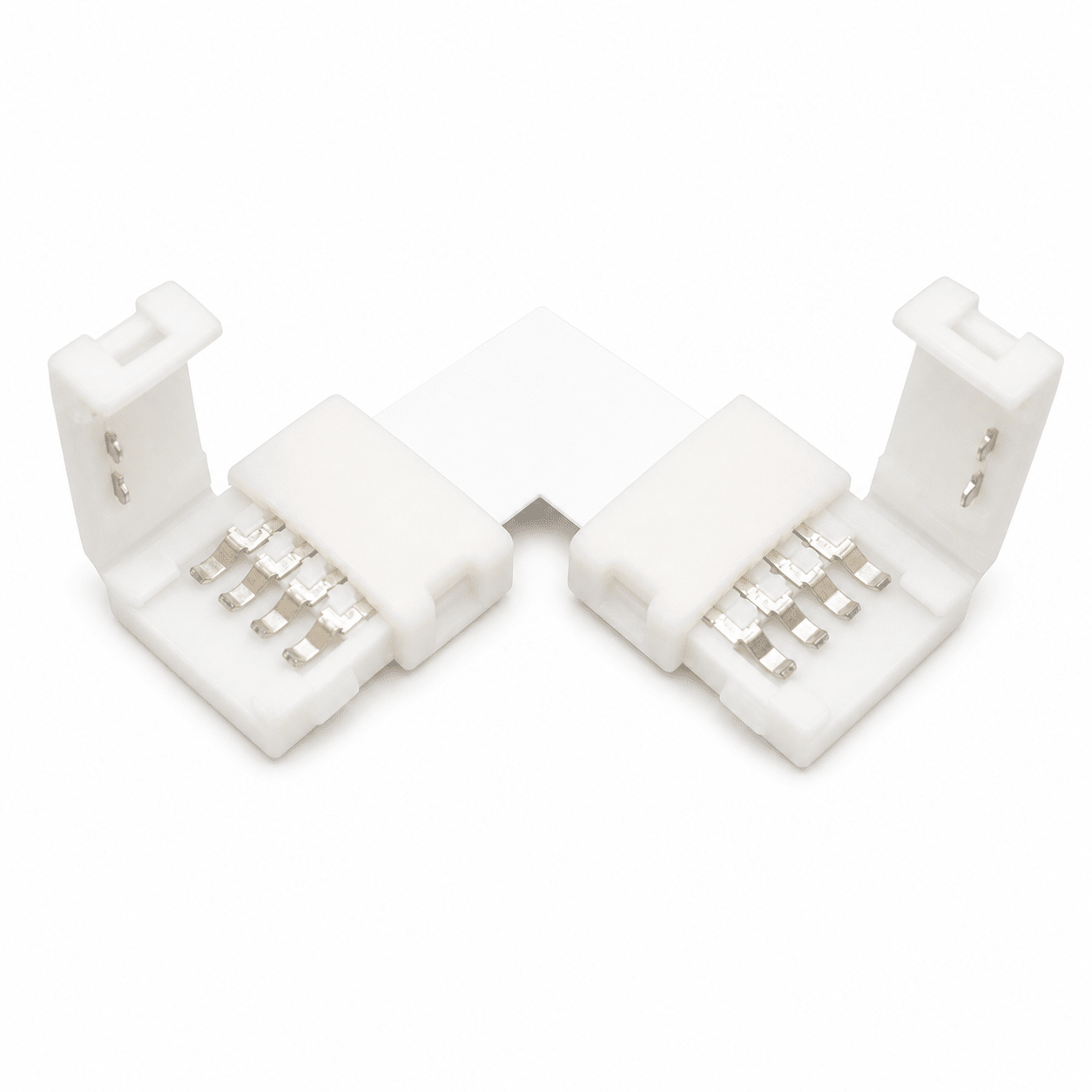 L-shaped solderless snap connector for 5050 Single-colour & Grow LED strip lights.