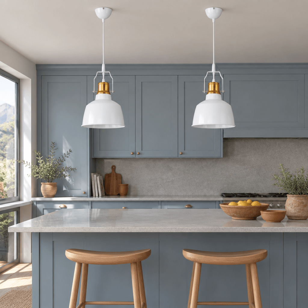 White & Gold Nautical Pendant Light