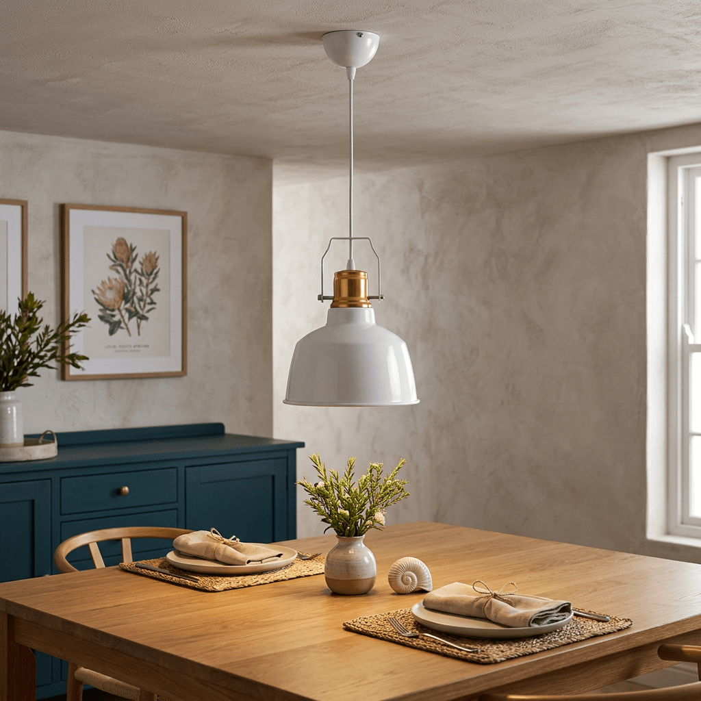 White & Gold Nautical Pendant Light