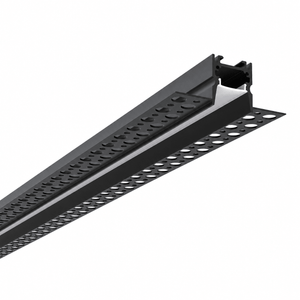 LED extrusion profile with a sleek design featuring perforated holes for light diffusion.