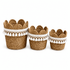 Woven Basket Set of 3 - Scalloped Edge & Tassel Trim