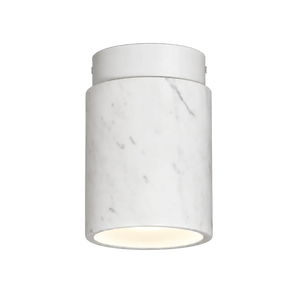 Cove White Marble Downlight Holder featuring a sleek marble design and metal top, ideal for accent lighting.