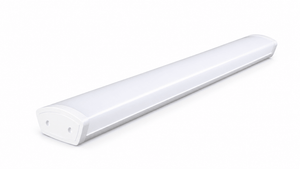 18W curved diffuser LED office fitting on a white background