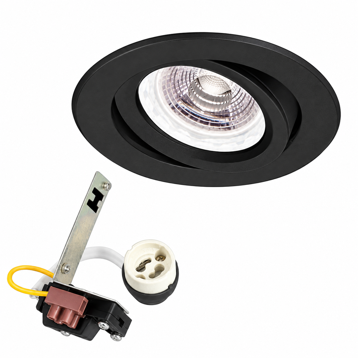 Black Tilt Downlight Die-Cast Aluminium