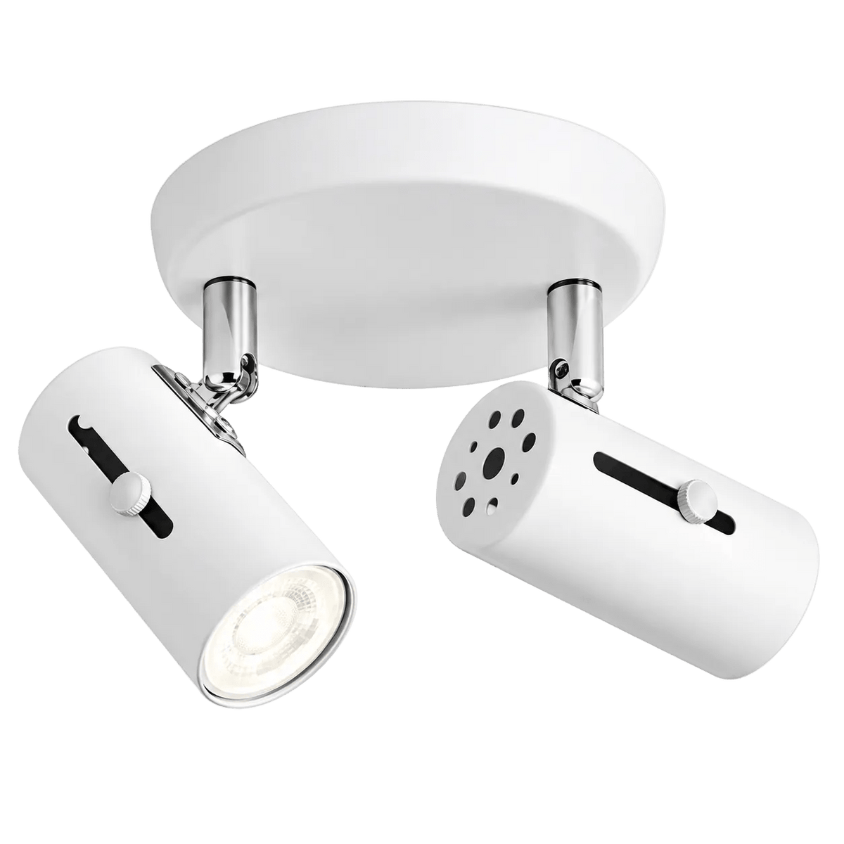 2 Light Matt White Ceiling Spotlight