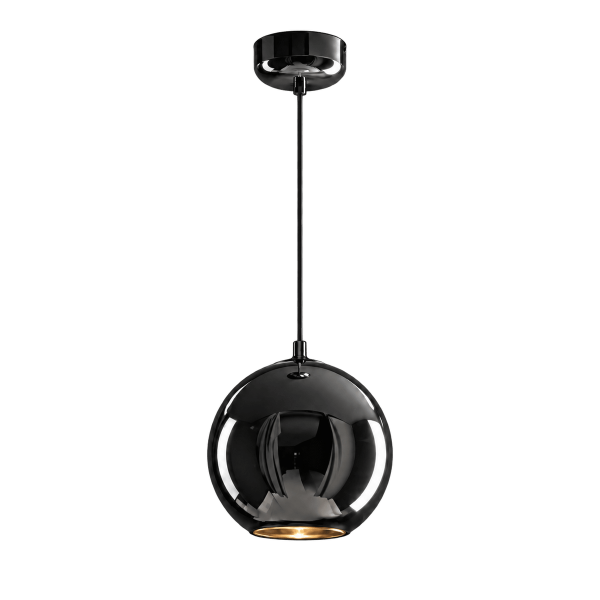 230V 20W G4 Bi-Pin or G9 LED 3W Ball Glass Pendant - Chrome with Chrome Glass