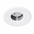 White GU10 downlight with a sleek round design, featuring a glass lens and die-cast aluminum housing.