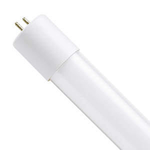 Close-up of a 5ft T8 LED tube with a white finish and G13 cap, showcasing its sleek design.