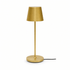 Gold rechargeable table lamp with a rounded shade and a sleek base, showcasing a modern design.
