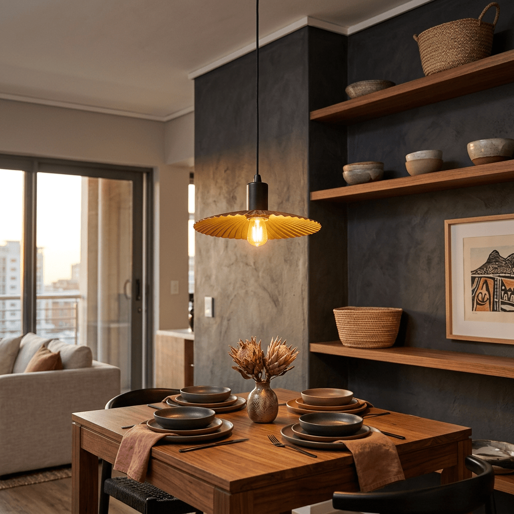 Small Golden Shell Pendant Light