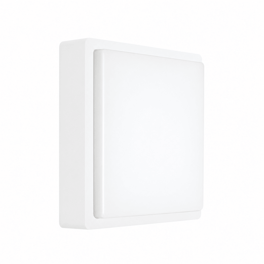Kwele Outdoor LED Wall Light in white, featuring a sleek square design for modern outdoor illumination.