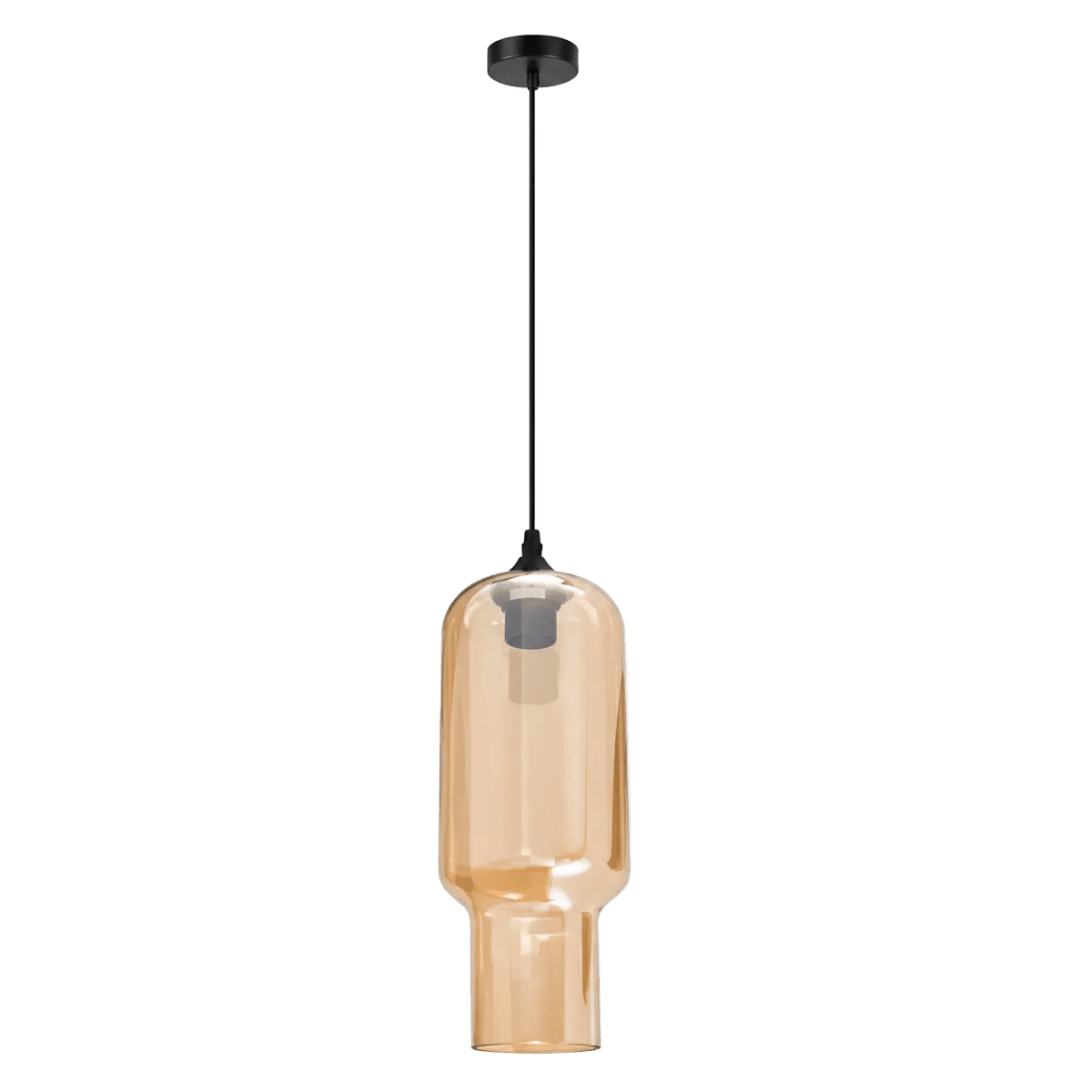 Cylinder Amber Glass Pendant Light